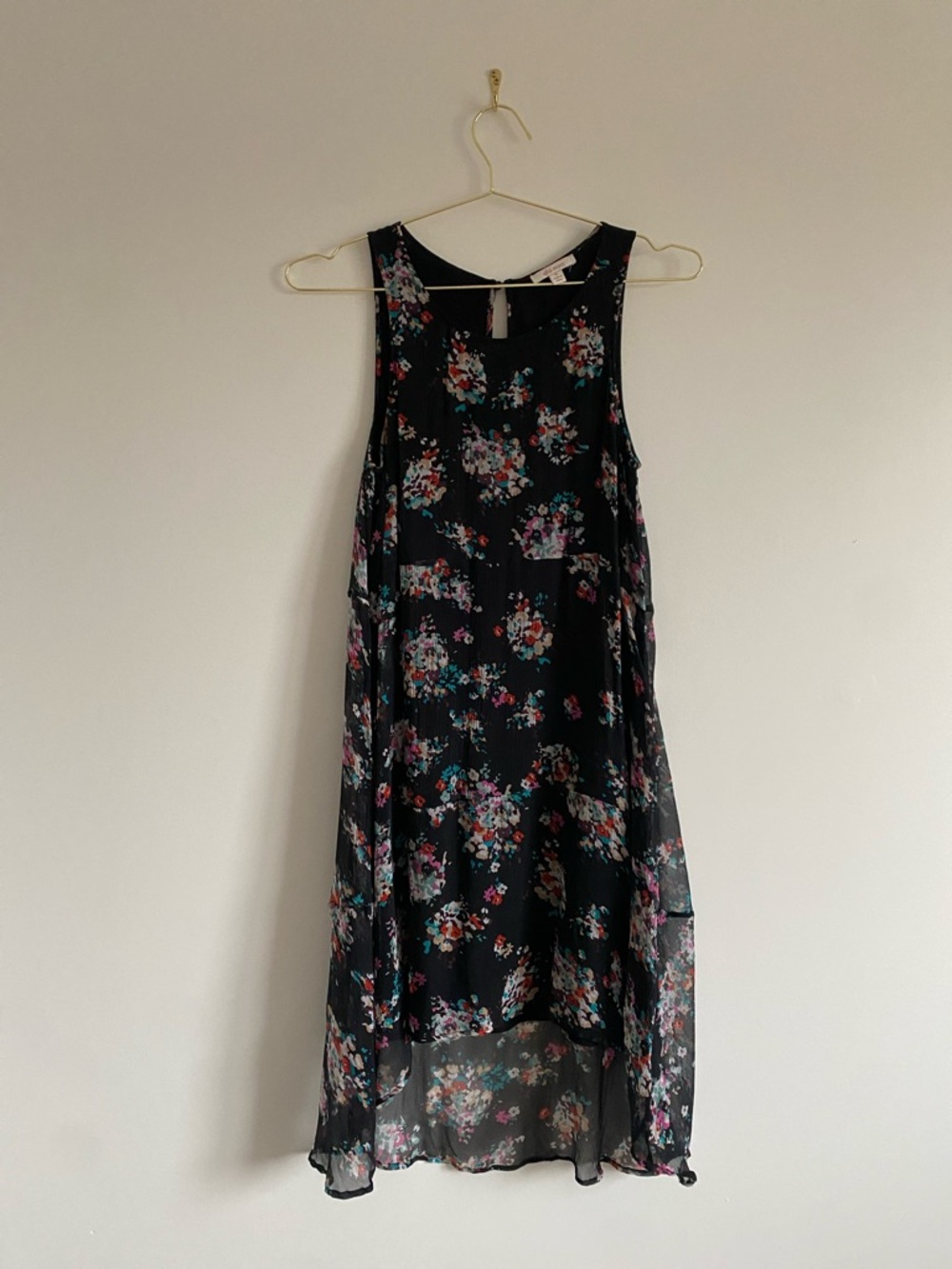 Ella Moss Silk Chiffon High-Low Dress | Floral | Size M